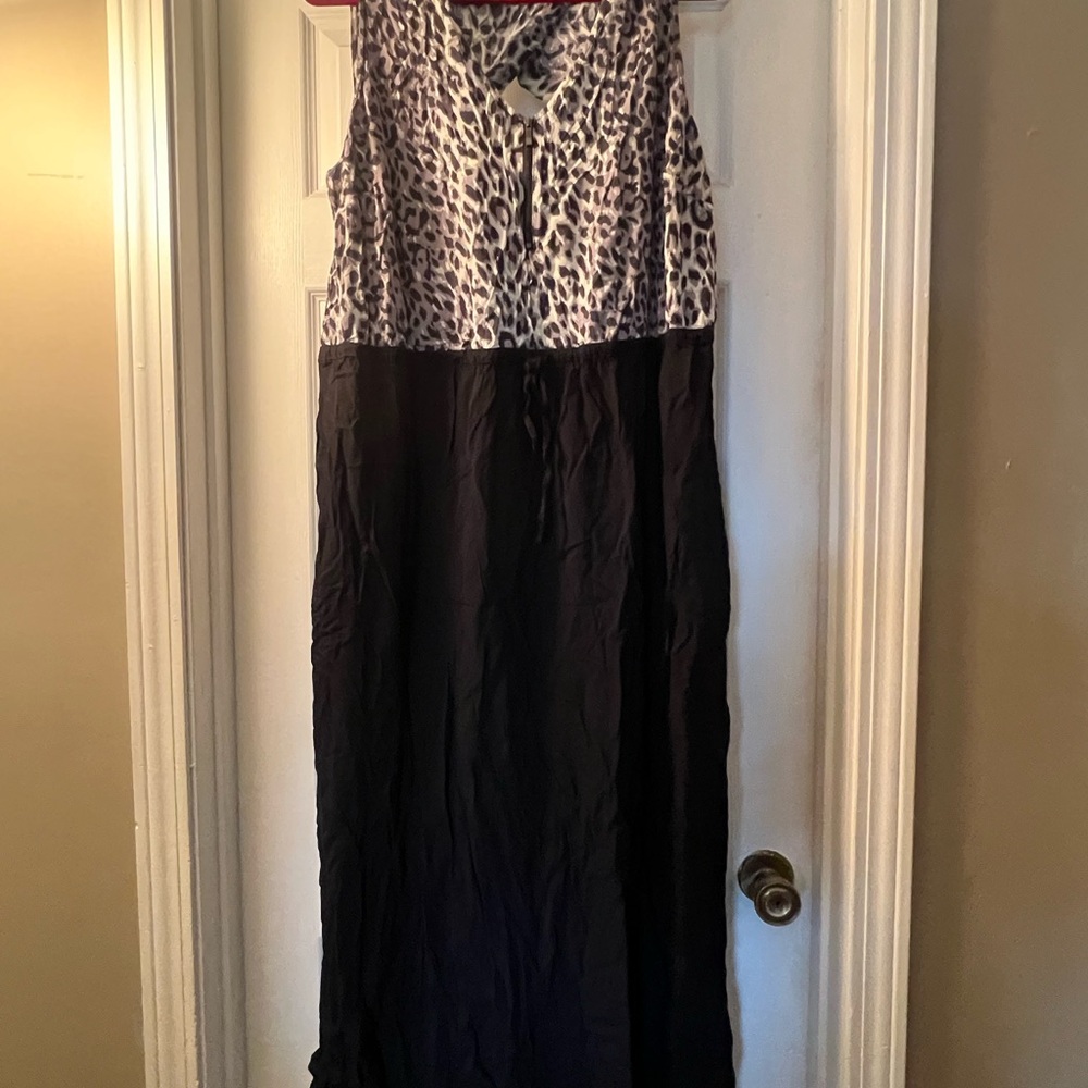Lane Bryant Leopard Print and Black Maxi Dress size 22/24